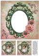 Vintage Lady in Frame 8x8 Insert & Tags 10 - Pink & Green