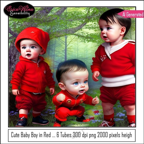 EW AI Cute boy in red