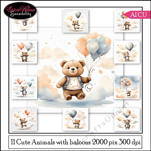 EW AI Cup Cute Animals with Balloons 01