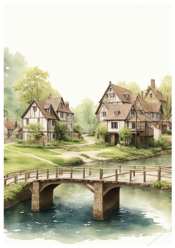 EW A4 Watercolor Village 02