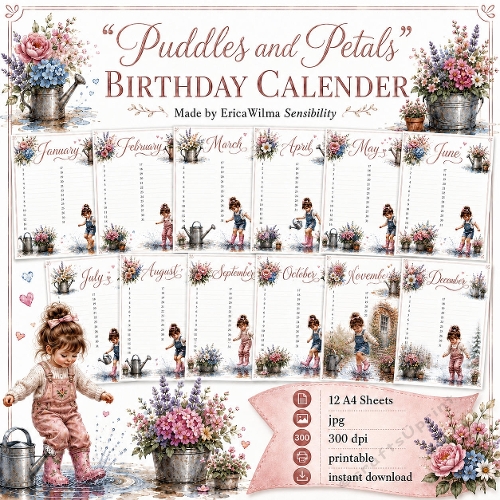 EW AI Birthday Calander Puddles and Petals 2026