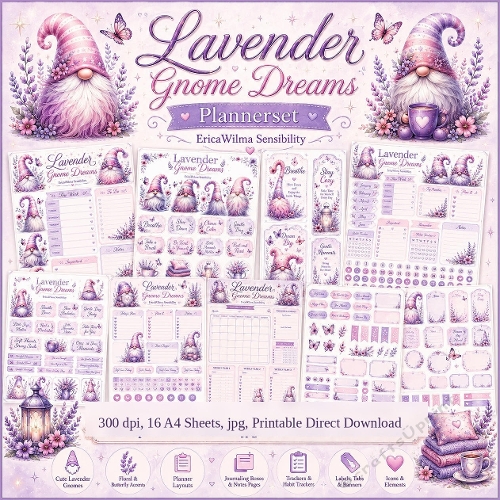 EW AI PlannerSet Lavender Gnome Dreams 2026
