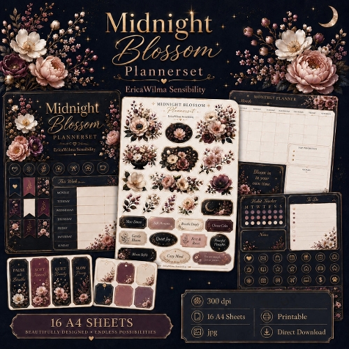 EW AI PlannerSet Midnight Blossom 2026