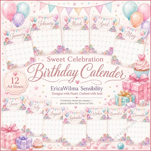 EW AI Birthday Calender Sweet Celibration 2026