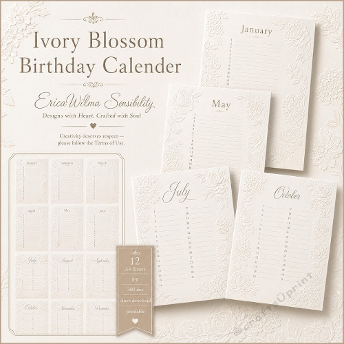 EW AI Birthday Calender Ivory Blossom 2026