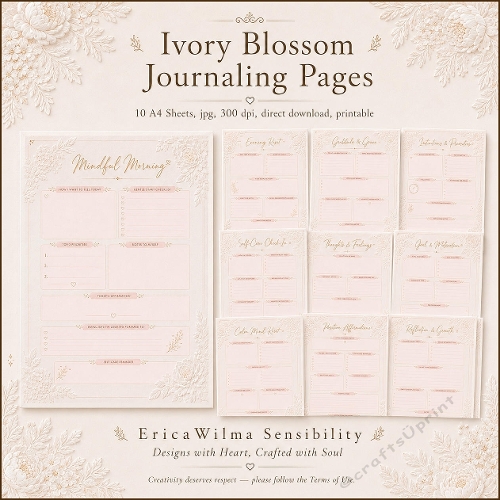 EW AI Journaling Pages Set Ivory Blossom 2026