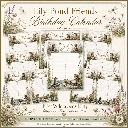 EW AI Birthday Calender Lily Pond Friends 2026