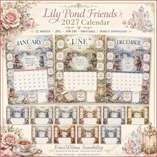 EW AI Year Calender 2027 Lily Pond Friends