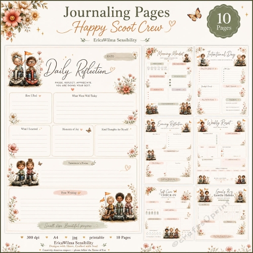 EW AI Journaling Pages Set Happy Scoot Crew 2026