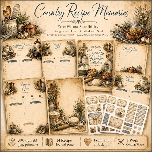 EW AI Journaling Kitchen Planner Country Recipe Memories 2026