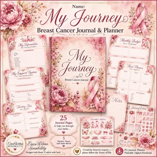 EW AI My Journy - Breast Cancer Journal & Planner 2026