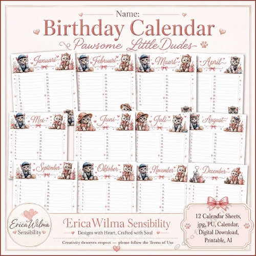 EW AI Birthday Calendar Pawesome Little Dudes 2026
