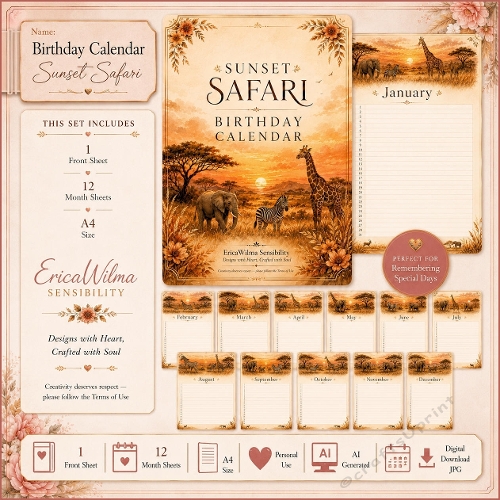 EW AI Birthday Calendar - Sunset Safari 2026