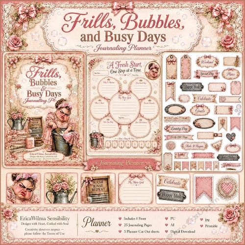 EW AI Frills, Bubbles and Busy Days-  Journaling Planner 2026