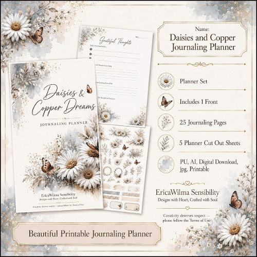EW AI Daisies and Copper Dreams - Journaling Planner 2026