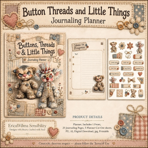 EW AI Button Threads and Little Things - Journaling Planner 2026
