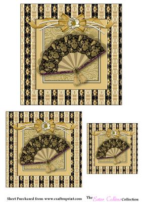 Black and Gold Fan Toppers