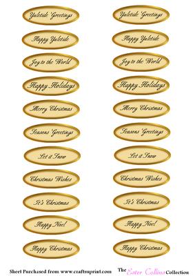 Gold Christmas Greeting Toppers