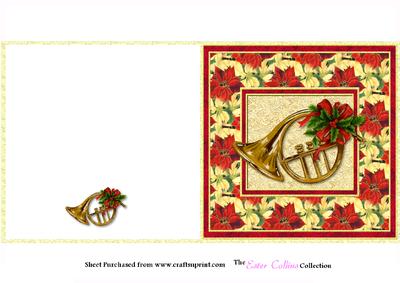 Christmas Horn Square Cut and Fold