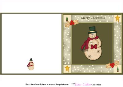 Old Snowman Square Cut and Fold