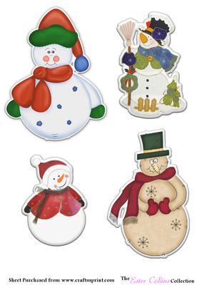 Snowmen 'puffy Stickers'