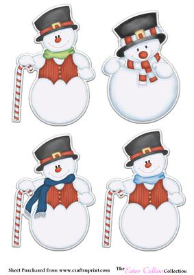 Snowmen 'puffy Stickers' 2