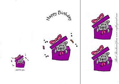 Birthday Cat Dl Card