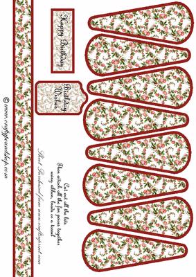 Pink Rose Fan Sheet