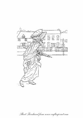 Lady in the Street Digi Stamp