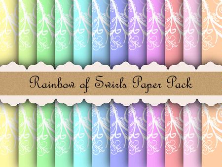 Rainbow of Swirls Paper Pack
