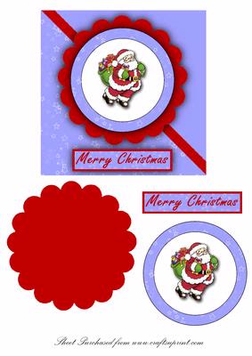 Christmas Square Card Front Blue