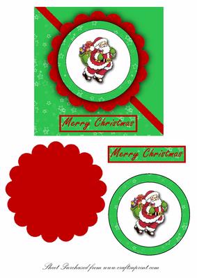 Christmas Square Card Front Green