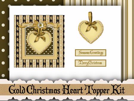 Gold Christmas Heart Topper Kit