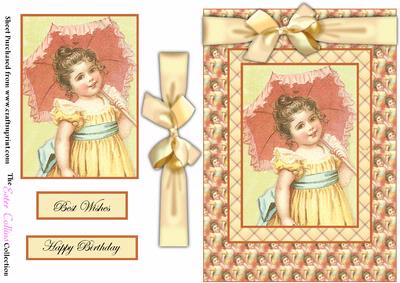 Girl with Umbrella Card Front
