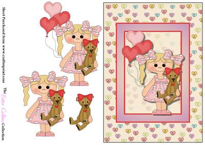 Valentine Girl with Her Teddy