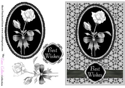 Monochrome Flower Card Front