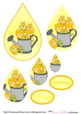Yellow Flowers in Watering Can