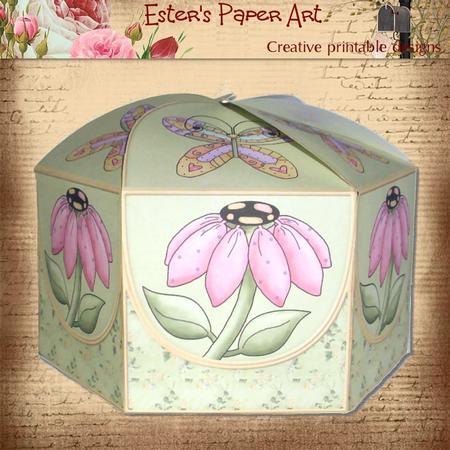 Butterfly 'n' Flowers Hexagon Gift Box