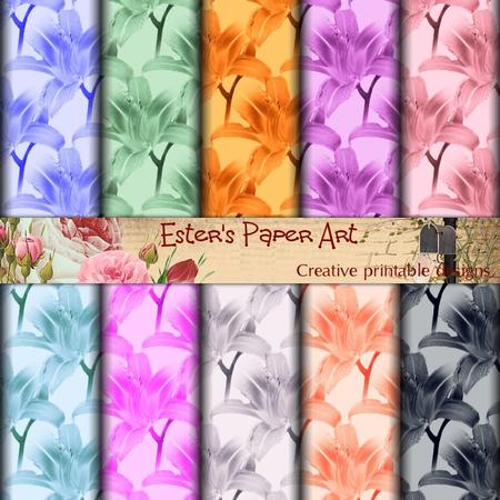 Colourful Lilies Paper Pack