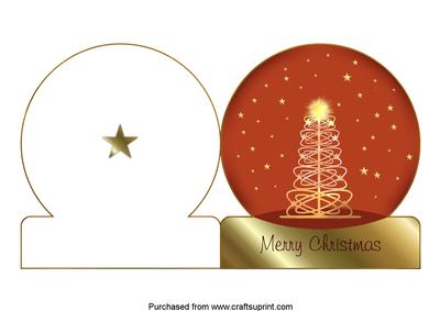 Christmas Tree Snow Globe Card