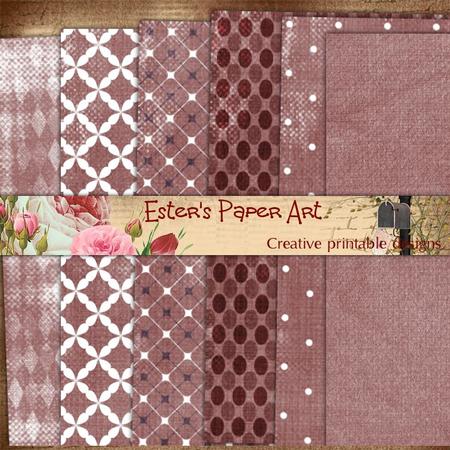 Shabby Plum 12x12 Scrapbooking or Card Papers