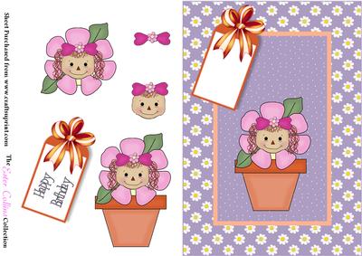 Pink Flowerpot Girl Step by Step