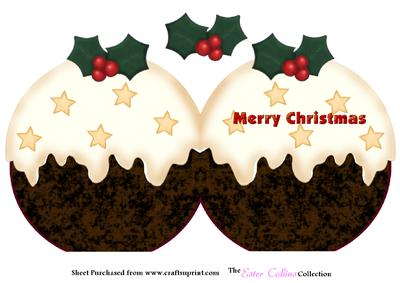 Christmas Pudding Shaped Card