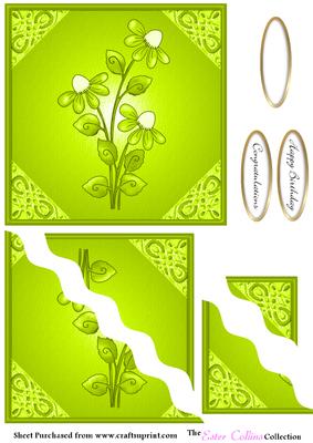 Green Floral Wavy Side Stacker Sheet 1