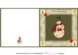 Old Snowman Square Cut and Fold