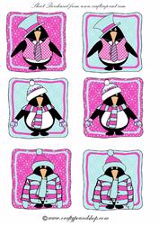 Pink and Blue Penguin Toppers