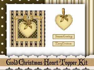 Gold Christmas Heart Topper Kit