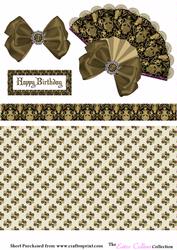 Gold and Black Fan Topper Sheet