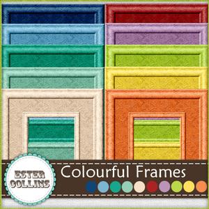 10 Satin Embossed Colourful Frames