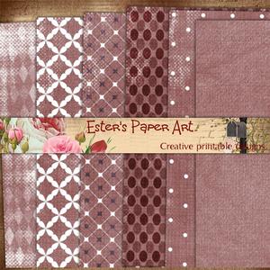 Shabby Plum 12x12 Scrapbooking or Card Papers